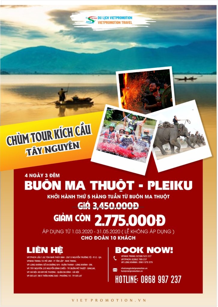 TOUR TÂY NGUYÊN – ĐAKLAK – GIALAI – KONTUM – ĐAKNONG – ĐÀ LẠT